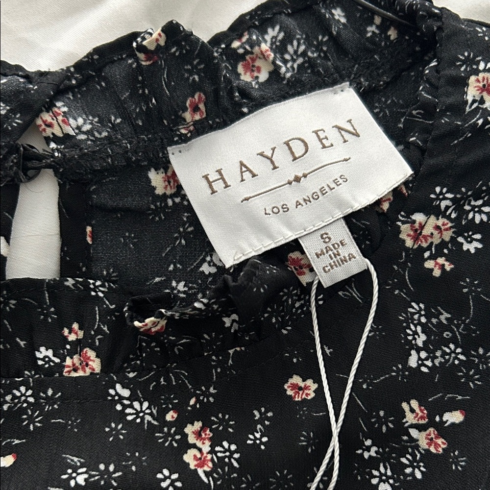 Hayden Black Floral Dress women size small - Picture 2 of 2